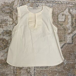 J. Crew Cream Ruffle Tank